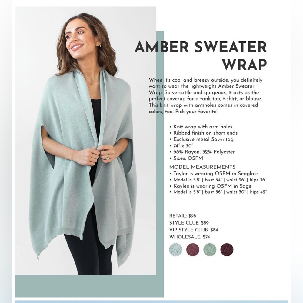 Savvi Amber Sweater Wrap - Picture 15 of 16